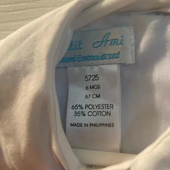 PETIT AMI Blue & White Romper EUC Worn once for pictures. 6 months - Picture 2 of 7